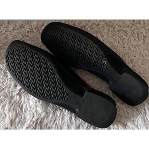 Sergio Zelcer Designer Red & Black Slip On Loafers US Size 8.5 Rubber Soles